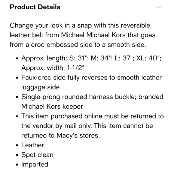 Michael Kors woman leather black belt - Picture 7 of 7